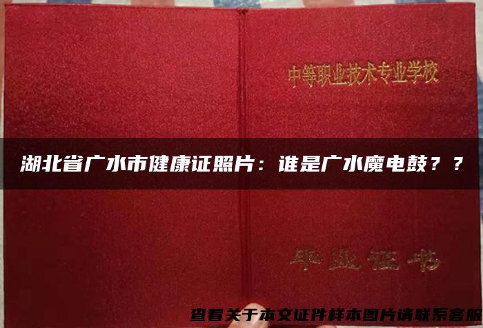 湖北省广水市健康证照片：谁是广水魔电鼓？？