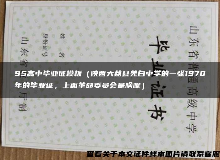 95高中毕业证模板（陕西大荔县羌白中学的一张1970年的毕业证，上面革命委员会是啥呢）