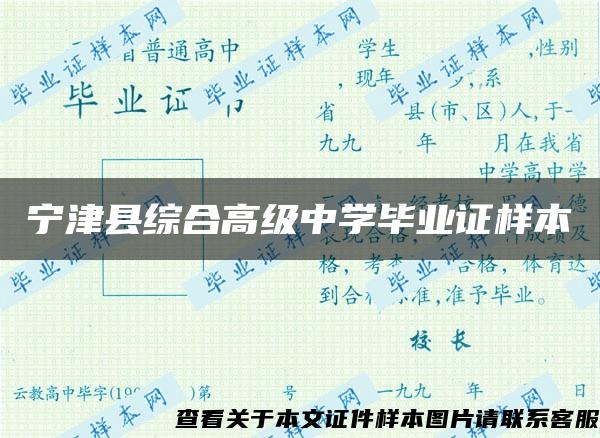 宁津县综合高级中学毕业证样本