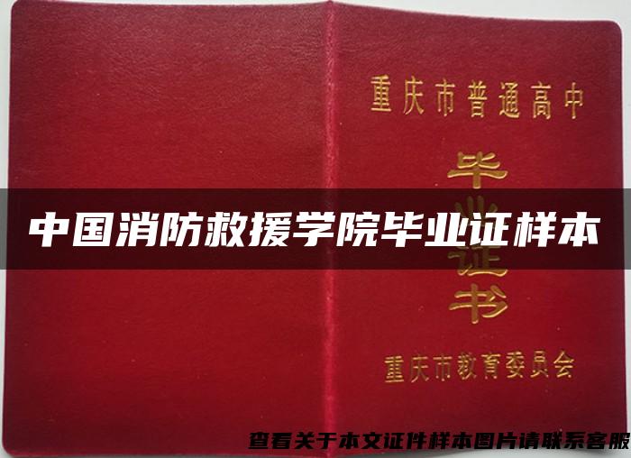 中国消防救援学院毕业证样本