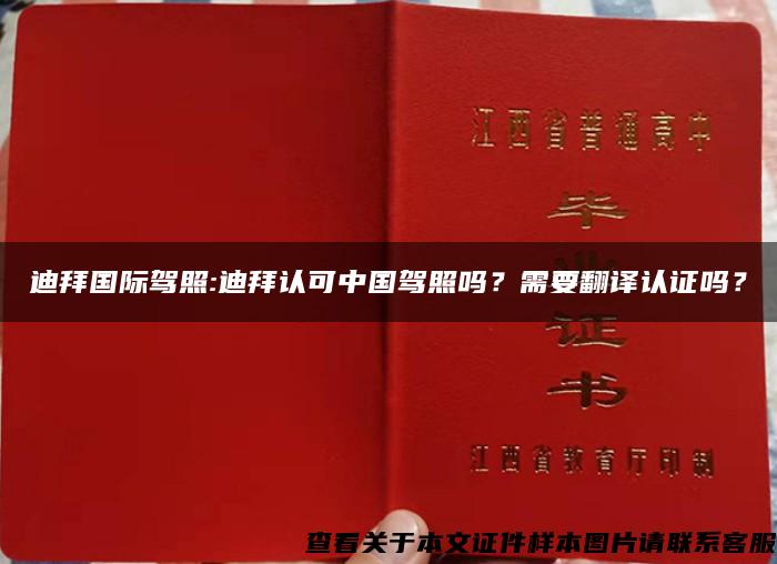迪拜国际驾照:迪拜认可中国驾照吗？需要翻译认证吗？