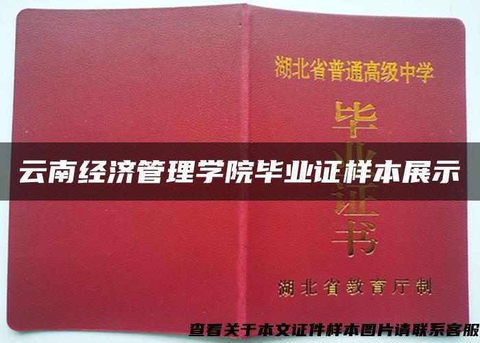 云南经济管理学院毕业证样本展示