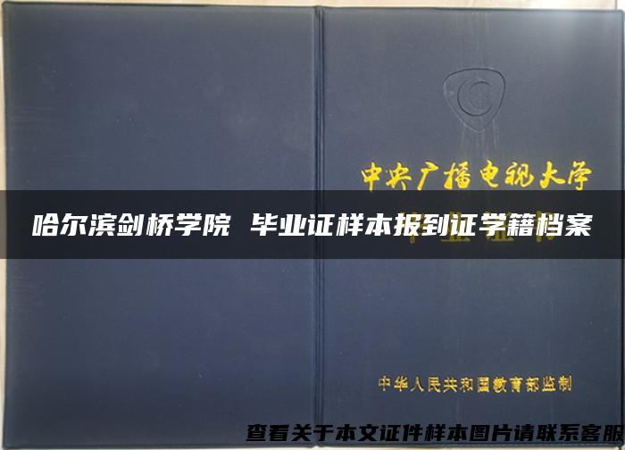 哈尔滨剑桥学院 毕业证样本报到证学籍档案