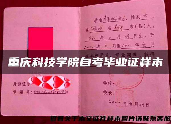 重庆科技学院自考毕业证样本