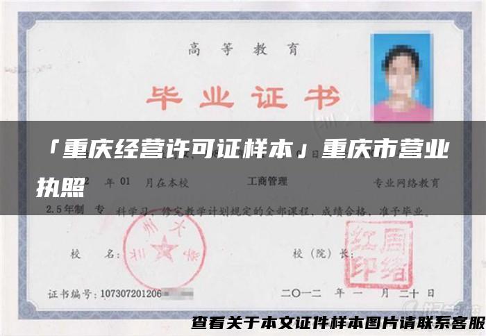 「重庆经营许可证样本」重庆市营业执照