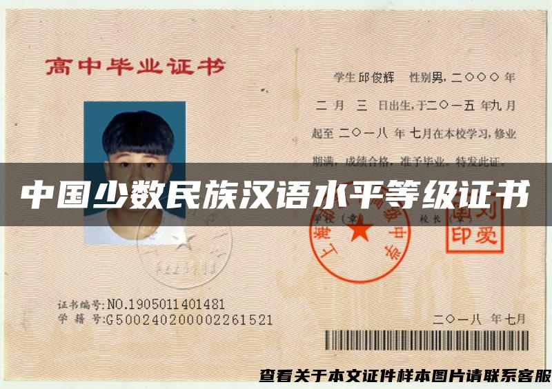 中国少数民族汉语水平等级证书