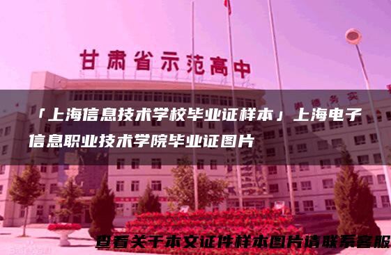 「上海信息技术学校毕业证样本」上海电子信息职业技术学院毕业证图片