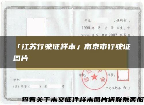 「江苏行驶证样本」南京市行驶证图片