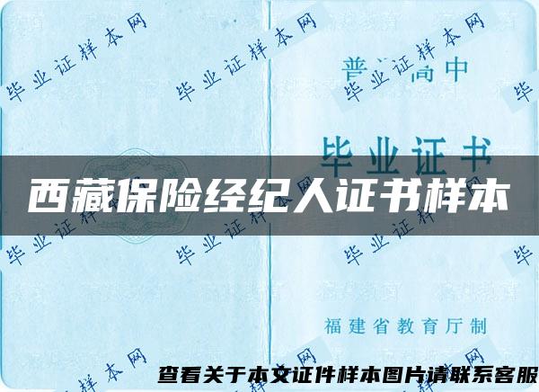西藏保险经纪人证书样本