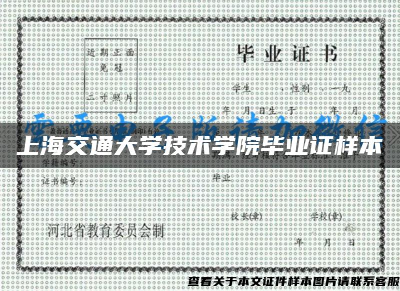 上海交通大学技术学院毕业证样本