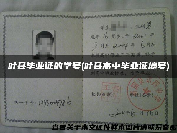 叶县毕业证的学号(叶县高中毕业证编号)