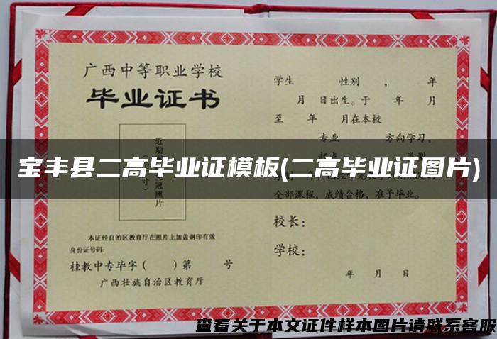 宝丰县二高毕业证模板(二高毕业证图片)