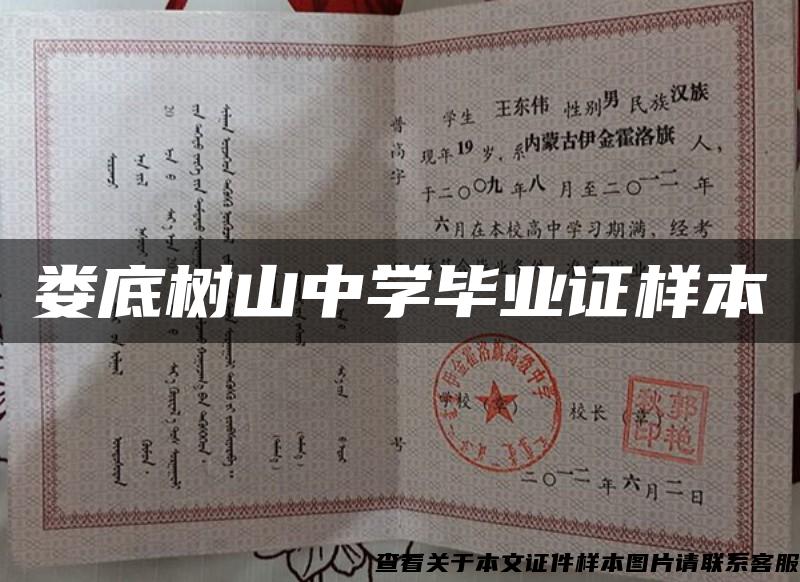 娄底树山中学毕业证样本