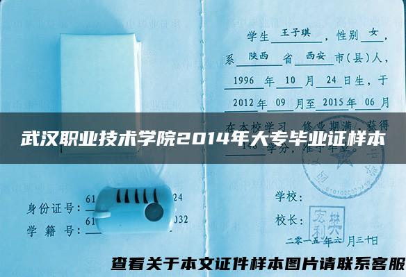 武汉职业技术学院2014年大专毕业证样本