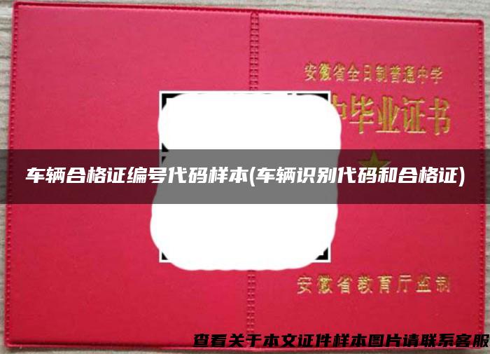 车辆合格证编号代码样本(车辆识别代码和合格证)