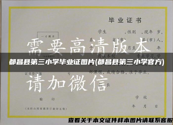 都昌县第三小学毕业证图片(都昌县第三小学官方)