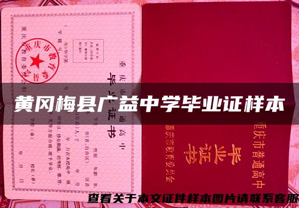 黄冈梅县广益中学毕业证样本