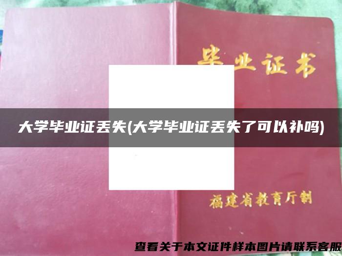 大学毕业证丢失(大学毕业证丢失了可以补吗)