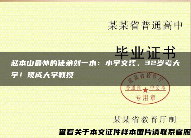 赵本山最帅的徒弟刘一水：小学文凭，32岁考大学！现成大学教授