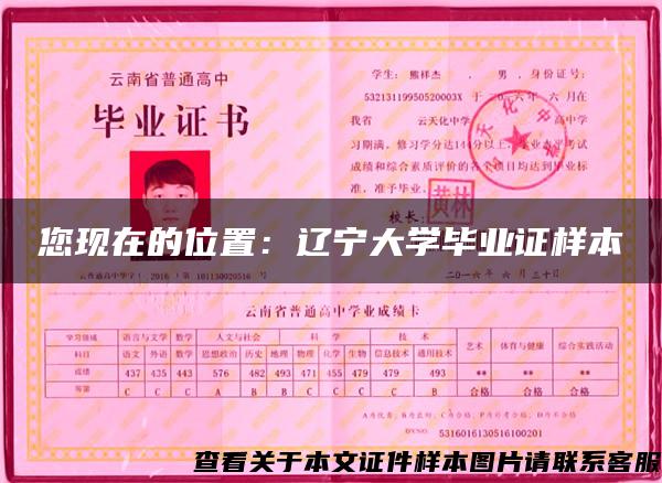 您现在的位置：辽宁大学毕业证样本