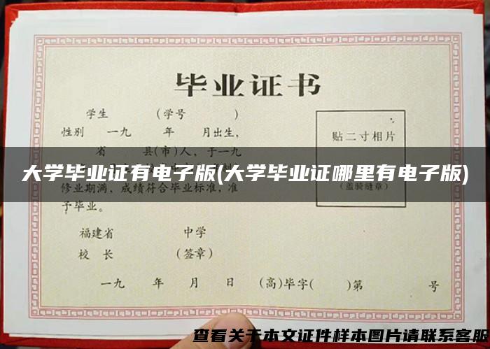 大学毕业证有电子版(大学毕业证哪里有电子版)