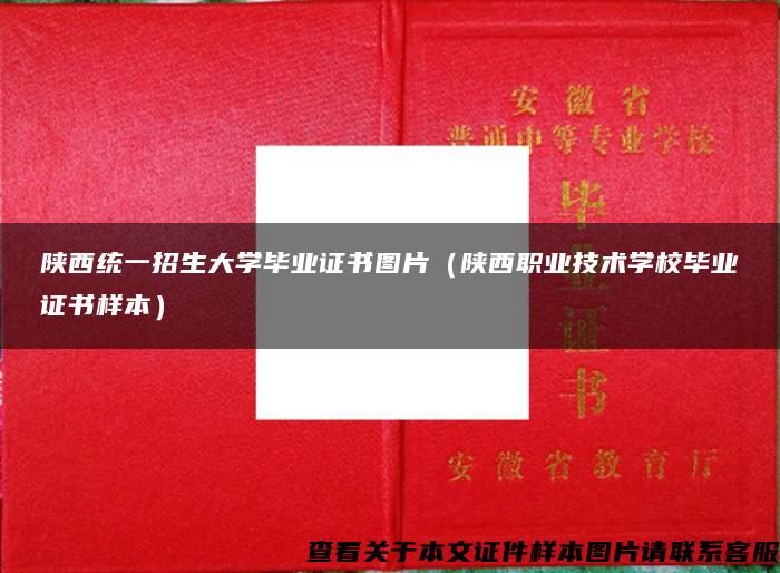 陕西统一招生大学毕业证书图片（陕西职业技术学校毕业证书样本）