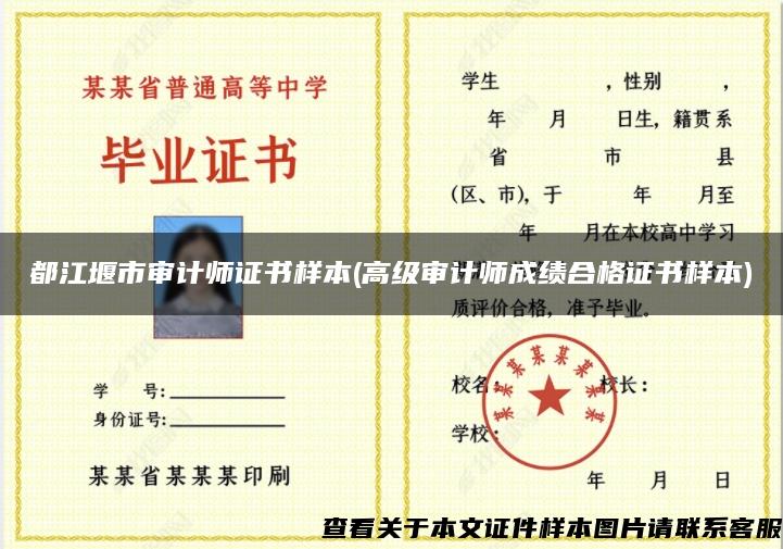 都江堰市审计师证书样本(高级审计师成绩合格证书样本)