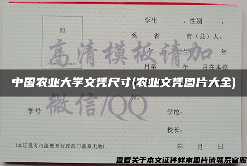 中国农业大学文凭尺寸(农业文凭图片大全)