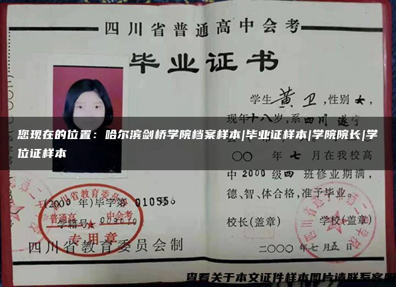 您现在的位置：哈尔滨剑桥学院档案样本|毕业证样本|学院院长|学位证样本