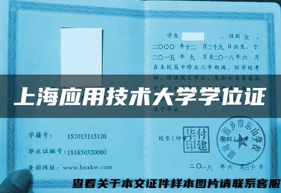 上海应用技术大学学位证