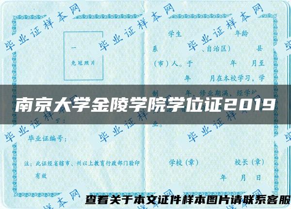 南京大学金陵学院学位证2019