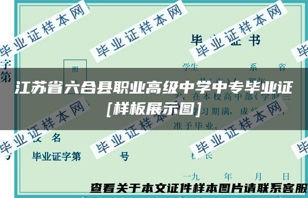 江苏省六合县职业高级中学中专毕业证[样板展示图]