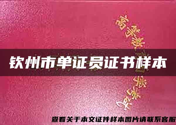 钦州市单证员证书样本
