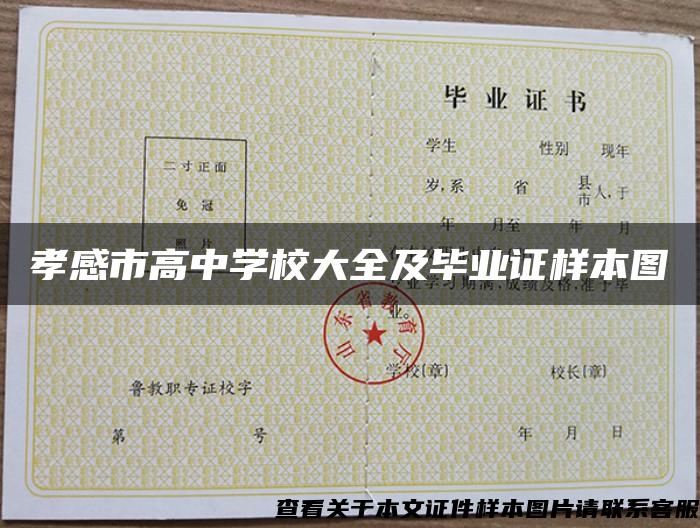 孝感市高中学校大全及毕业证样本图