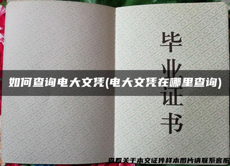 如何查询电大文凭(电大文凭在哪里查询) 如何查询电大文凭(电大文凭在哪里查询)