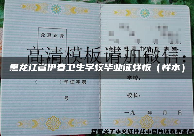 黑龙江省伊春卫生学校毕业证样板（样本）