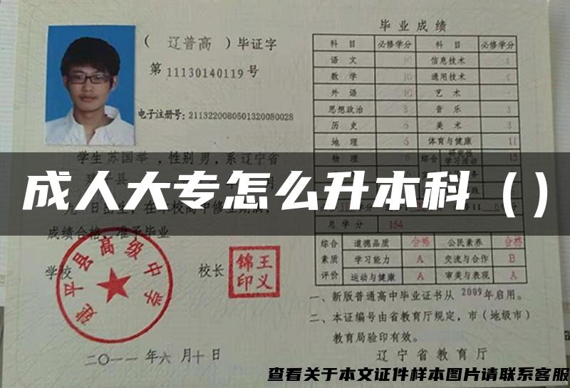 成人大专怎么升本科() 成人大专怎么升本科()