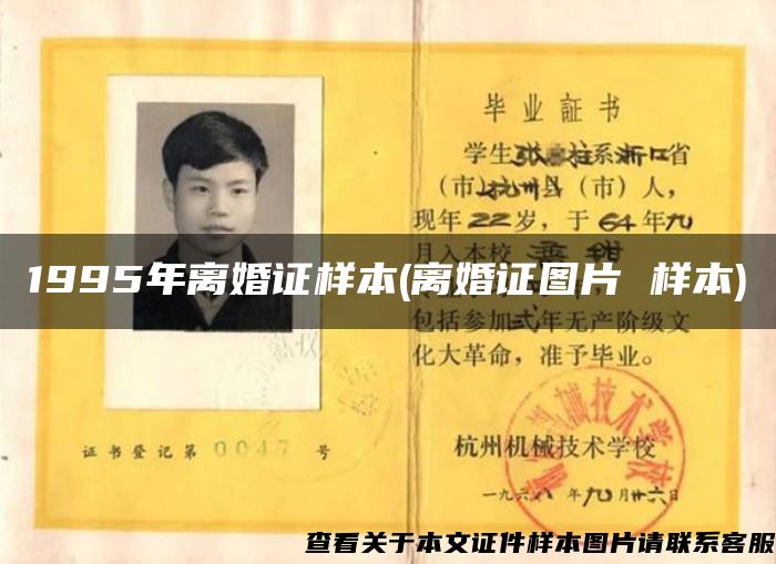 1995年离婚证样本(离婚证图片 样本)