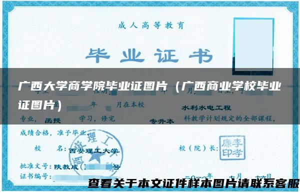 广西大学商学院毕业证图片（广西商业学校毕业证图片）