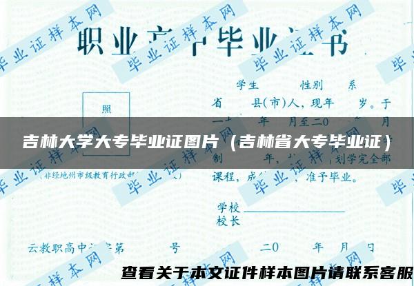 吉林大学大专毕业证图片（吉林省大专毕业证）
