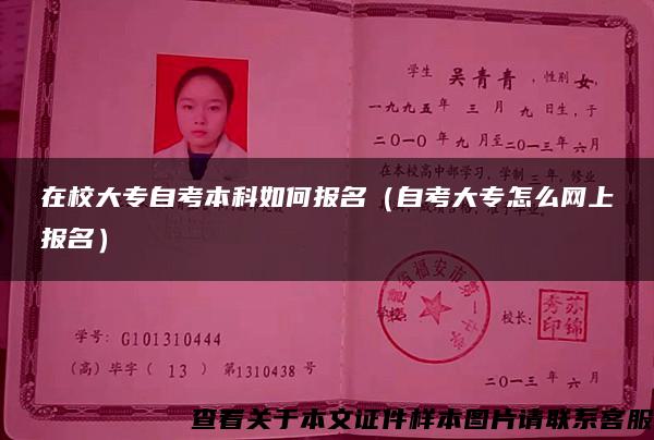 在校大专自考本科如何报名（自考大专怎么网上报名）