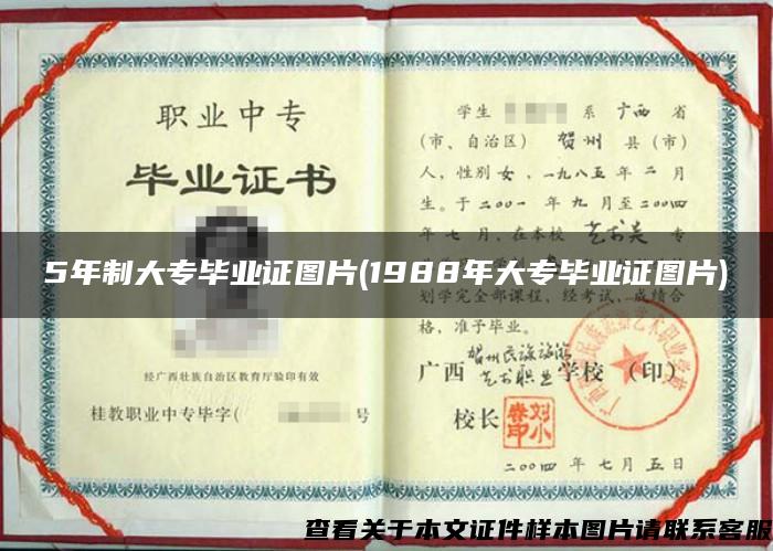 5年制大专毕业证图片(1988年大专毕业证图片)