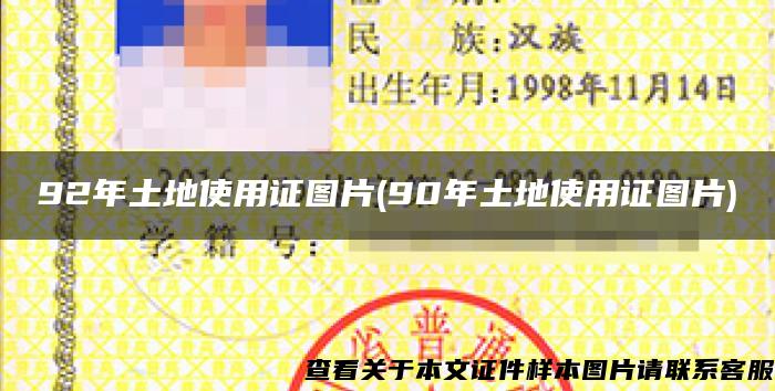 92年土地使用证图片(90年土地使用证图片)