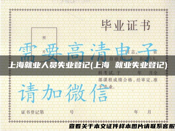 上海就业人员失业登记(上海 就业失业登记)