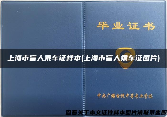上海市盲人乘车证样本(上海市盲人乘车证图片)