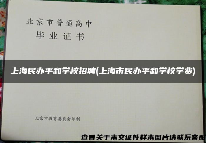 上海民办平和学校招聘(上海市民办平和学校学费)