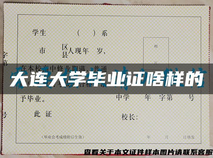 大连大学毕业证啥样的