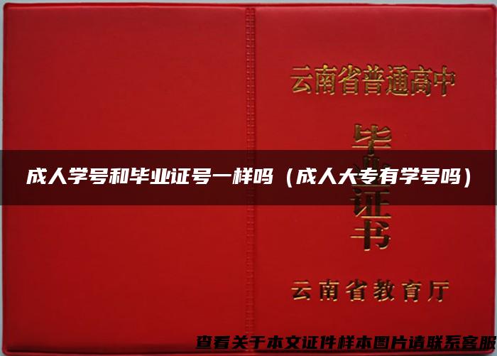 成人学号和毕业证号一样吗（成人大专有学号吗）