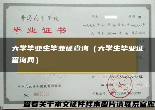 大学毕业生毕业证查询（大学生毕业证查询网）
