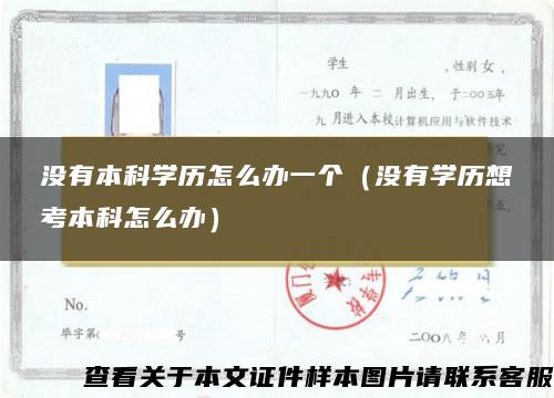 没有本科学历怎么办一个(没有学历想考本科怎么办) 没有本科学历怎么办一个(没有学历想考本科怎么办)